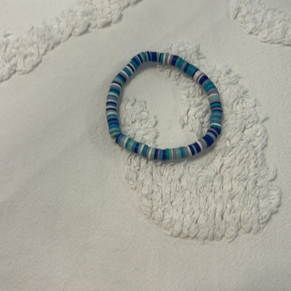 homemade clay bead bracelet set (blue) - Picture 3 of 5